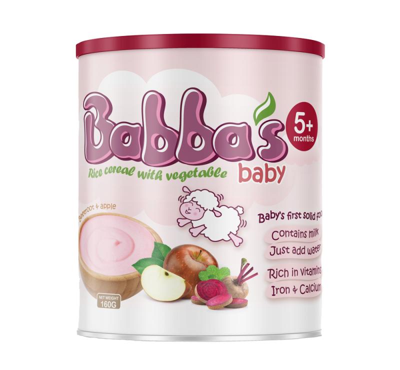 Bột ăn dặm Babba’s Baby vị táo, củ dền