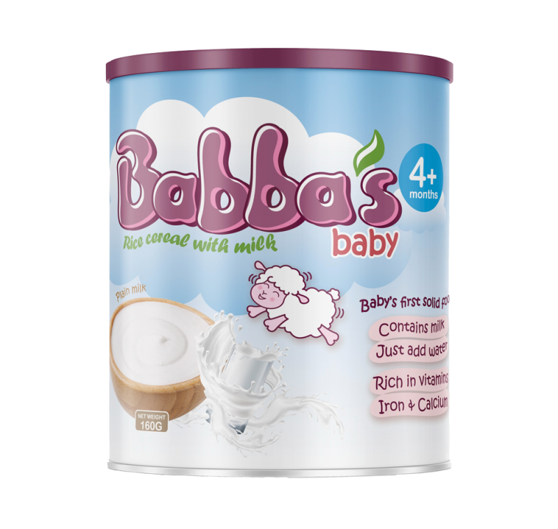 Bột ăn dặm Babba’s Baby vị gạo sữa